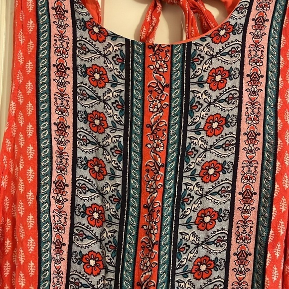 Aeropostale‎ Tank Dress women’s Small Floral  print and color blocking red/blue - Picture 2 of 7